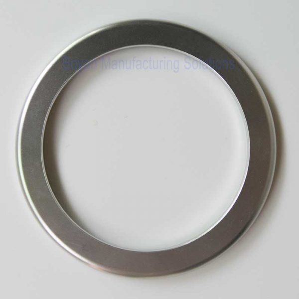 This is the front view of the aluminum clear anodized camera glass retainer