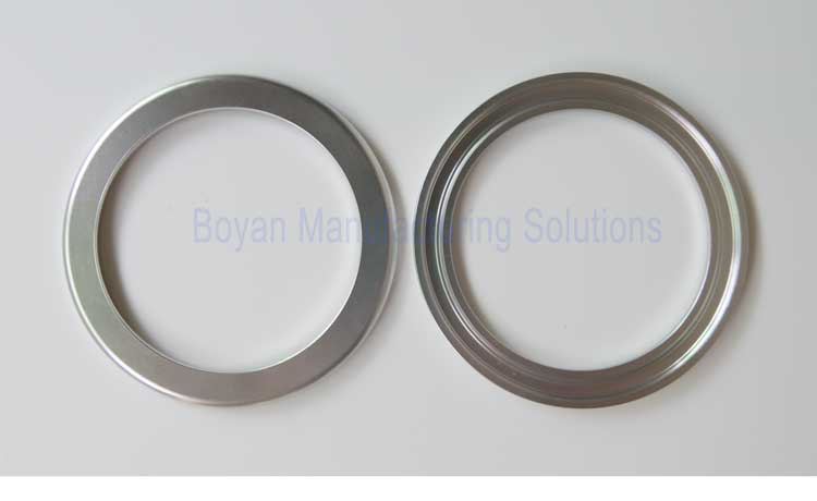 2 pieces of cnc machined aluminum clear anodized camera lens retainer