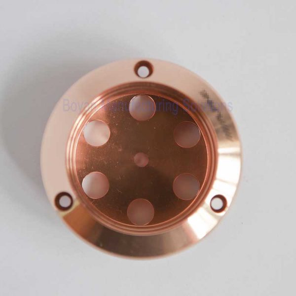 cnc turning part and copper plated top view