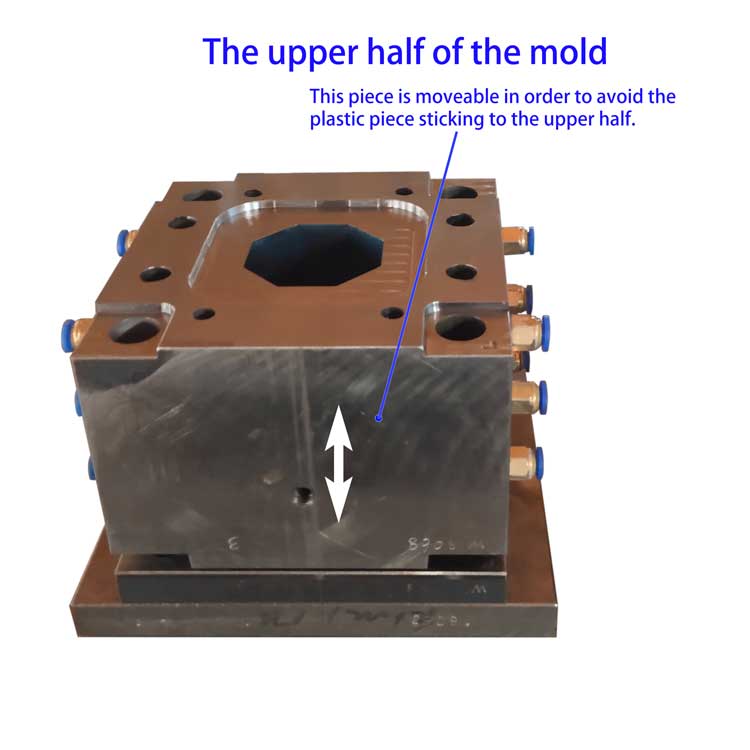mold design avoiding part sticking to upper mold