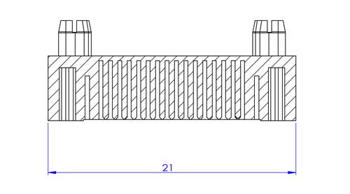 outside length of plastic housing of pin connector