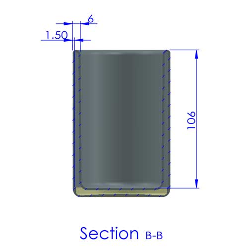 inside dimensions of the double wall plastic mug 