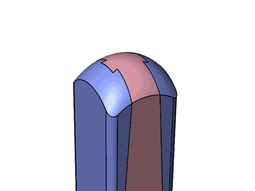 3d illustration of a 3-piece collapsible core