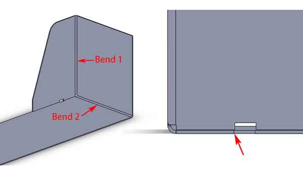 sheet metal bending deviations causing misalignment of the notch