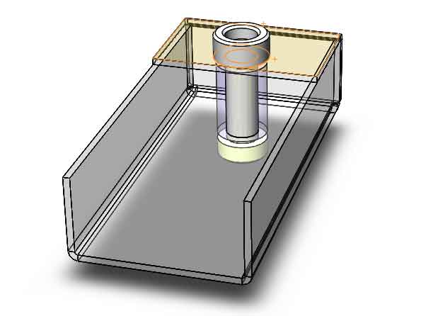 A schematic diagram of a welding fixture sheet metal fabrication.