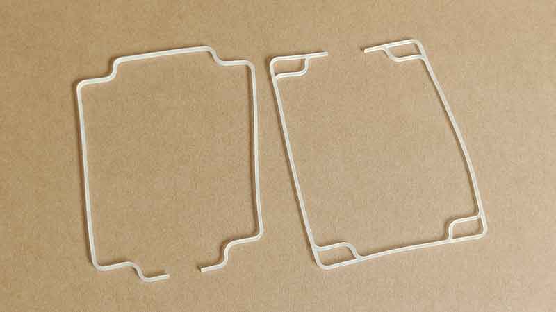 Silicone gasket design flexibility due to low mold cost, allowing easy modifications without significant expense.