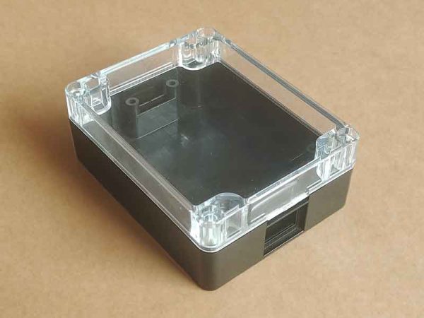 weatherproof custom plastic enclosure with clear cover